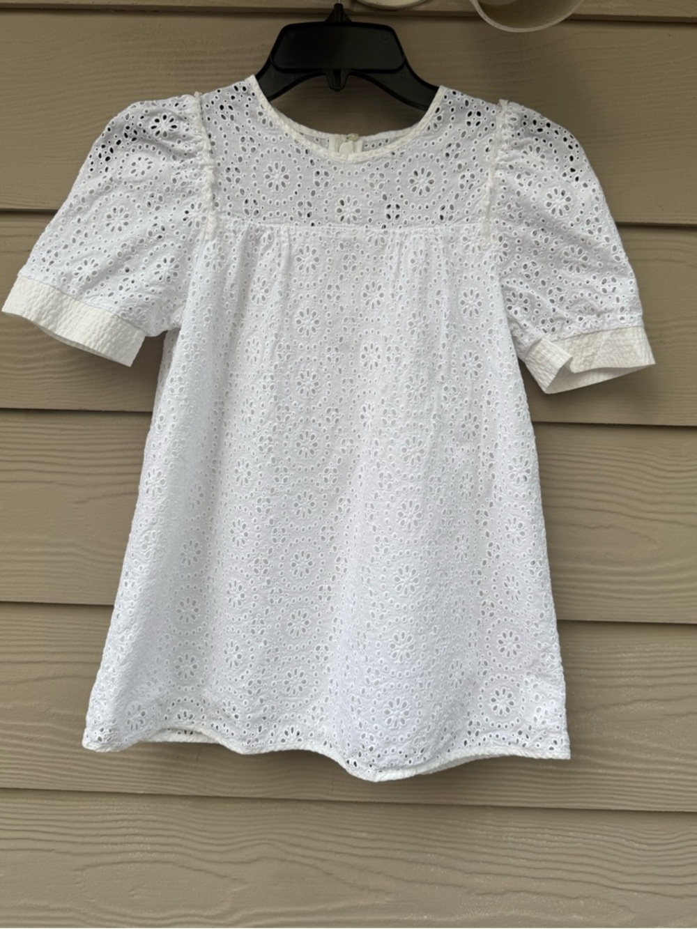 Chloe White Eyelet Puff-Sleeve Dress for Girls